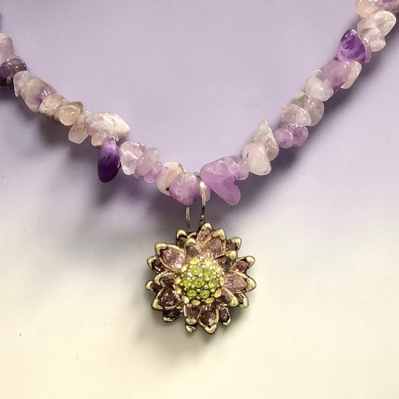 Heidi Daus Jewelry - Heidi Daus Purple & Gold Floral Pendant